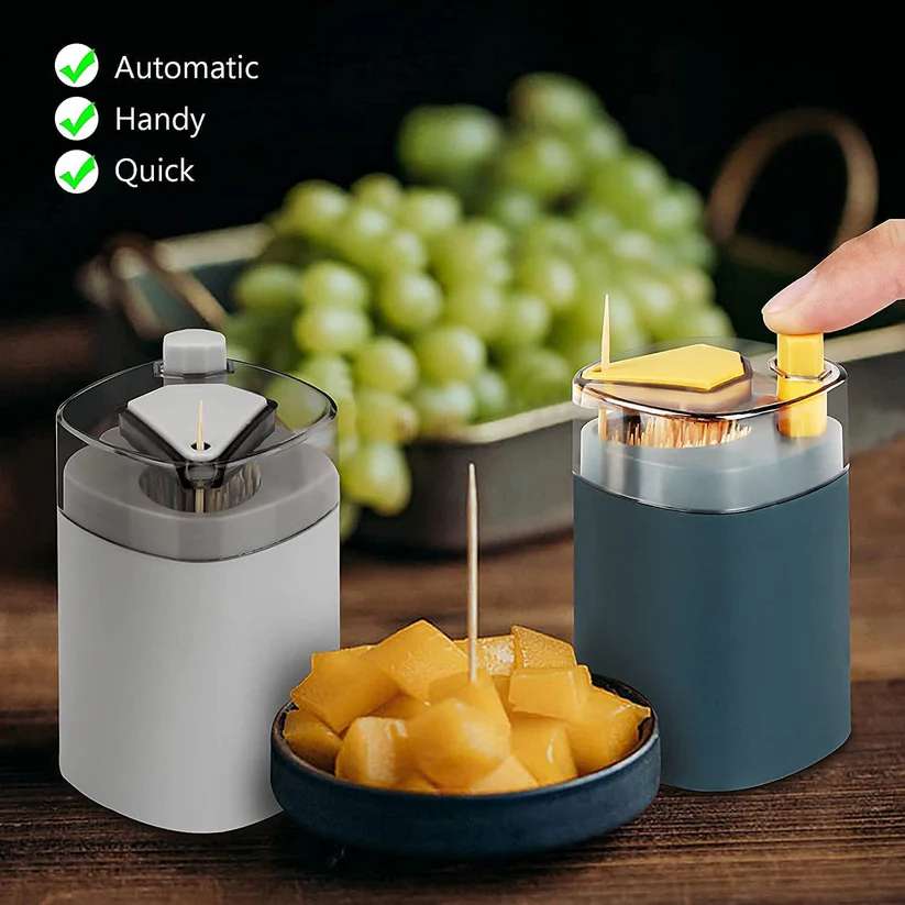 Toothpick Holder Dispenser, Pop-Up Automatic Toothpick Dispenser for Kitchen Restaurant Thickening Toothpicks Container Pocket Novelty, Safe Container